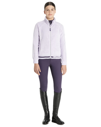 Lilac Coloured LeMieux Young Rider Libby Fleece Jacket On A White Background 