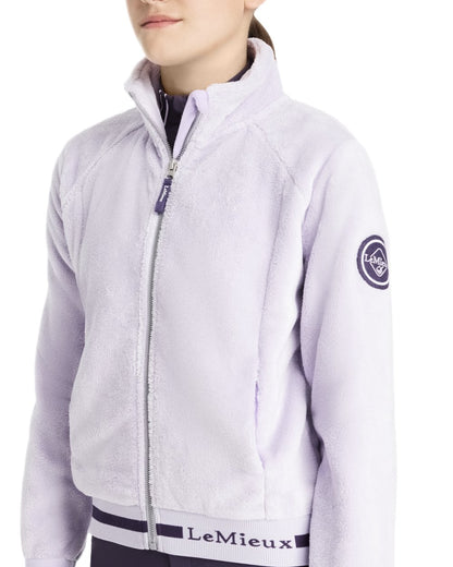 Lilac Coloured LeMieux Young Rider Libby Fleece Jacket On A White Background 