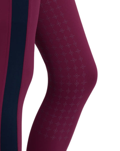 Blackberry coloured LeMieux Young Rider Orla Pull Ons on white background 