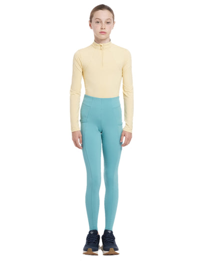 Lagoon coloured LeMieux Young Rider Orla Pull Ons on white background 