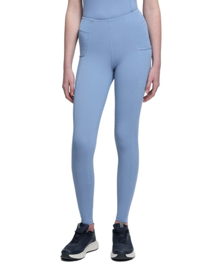 Powder Blue coloured LeMieux Young Rider Orla Pull Ons on white background 