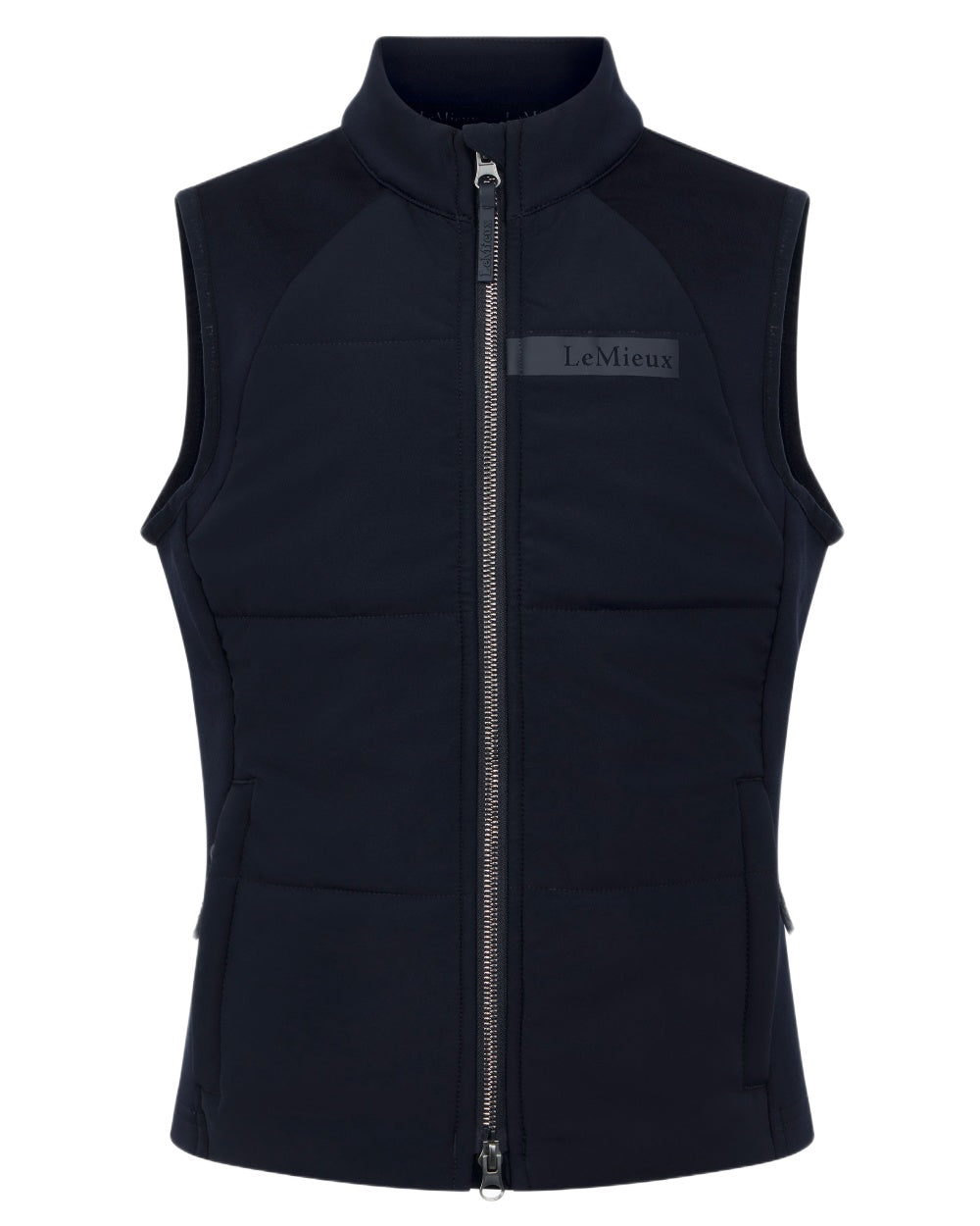 Navy coloured LeMieux Young Rider Pammy Training Gilet on white background 