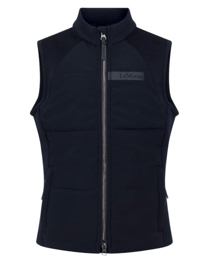 Navy coloured LeMieux Young Rider Pammy Training Gilet on white background 