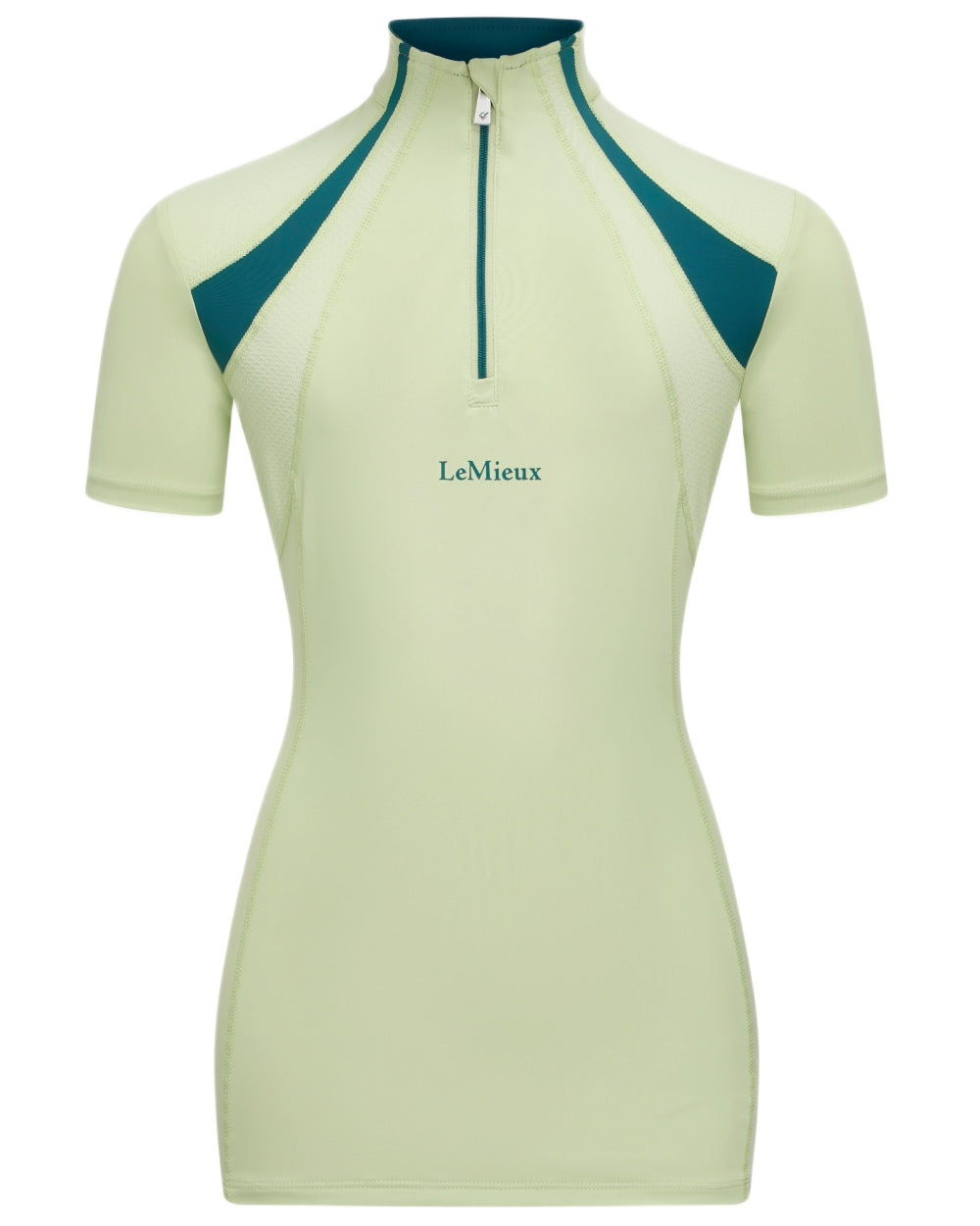 Macaron coloured LeMieux Young Rider Short Sleeve Mia Mesh Base Layer on white background 