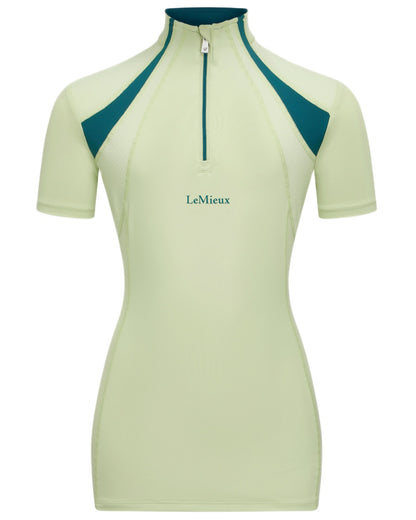 Macaron coloured LeMieux Young Rider Short Sleeve Mia Mesh Base Layer on white background 