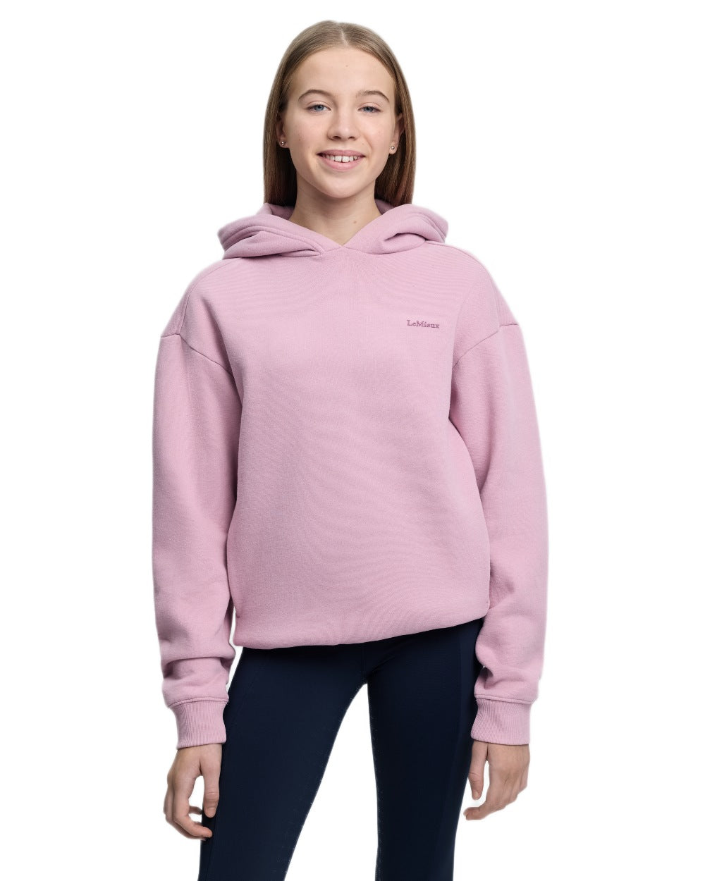Fondant coloured LeMieux Young Rider Sia Hoodie on white background 