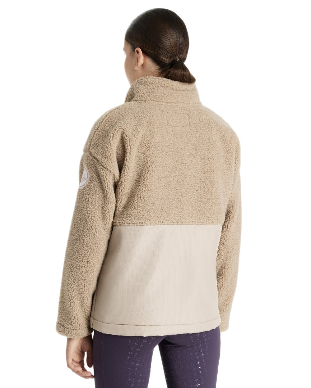 Almond coloured LeMieux Young Rider Tammy Teddy Fleece on white background 