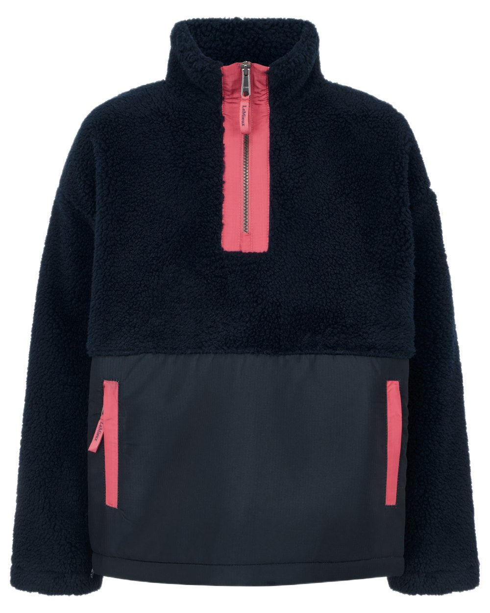 Navy coloured LeMieux Young Rider Tammy Teddy Fleece on white background 