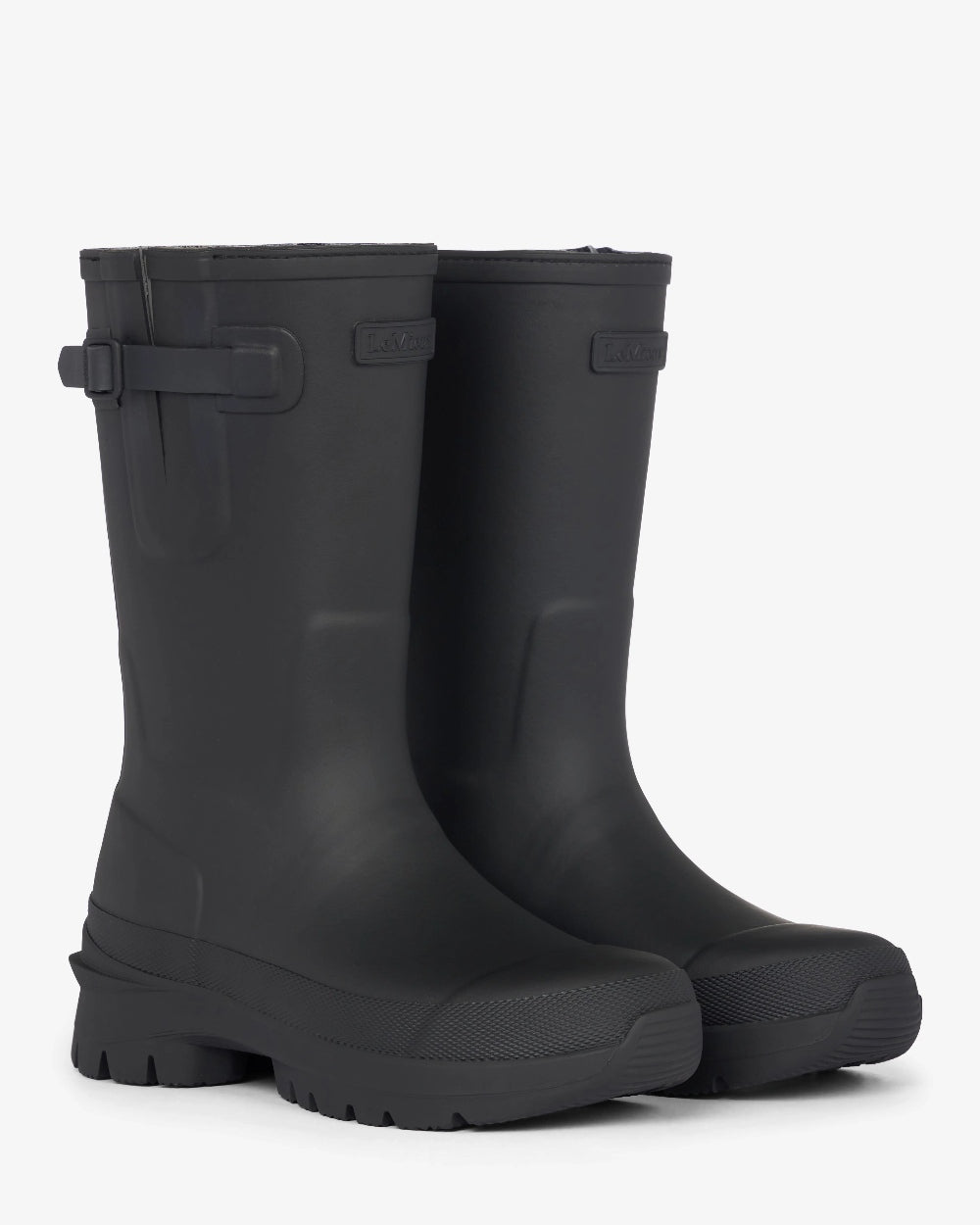 Black Coloured LeMieux Kids Junior Bramshaw Welly on White Background 