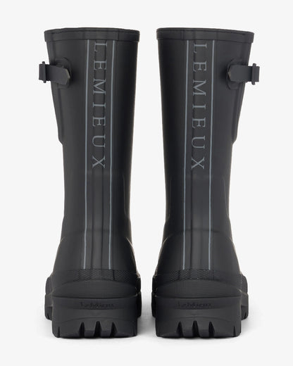 Black Coloured LeMieux Kids Junior Bramshaw Welly on White Background 