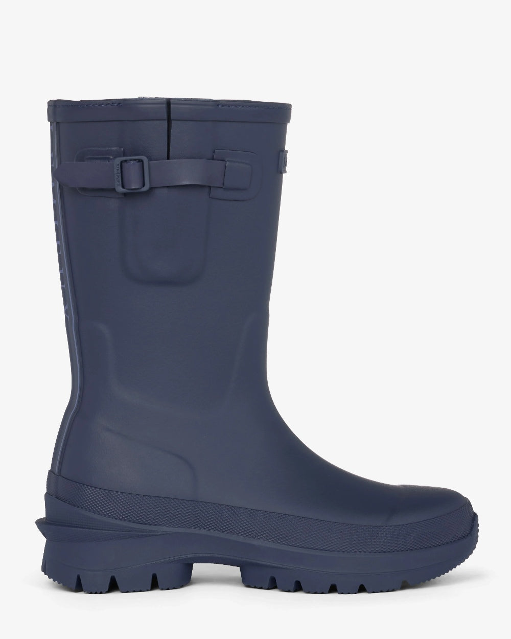 Navy Coloured LeMieux Kids Junior Bramshaw Welly on White Background 