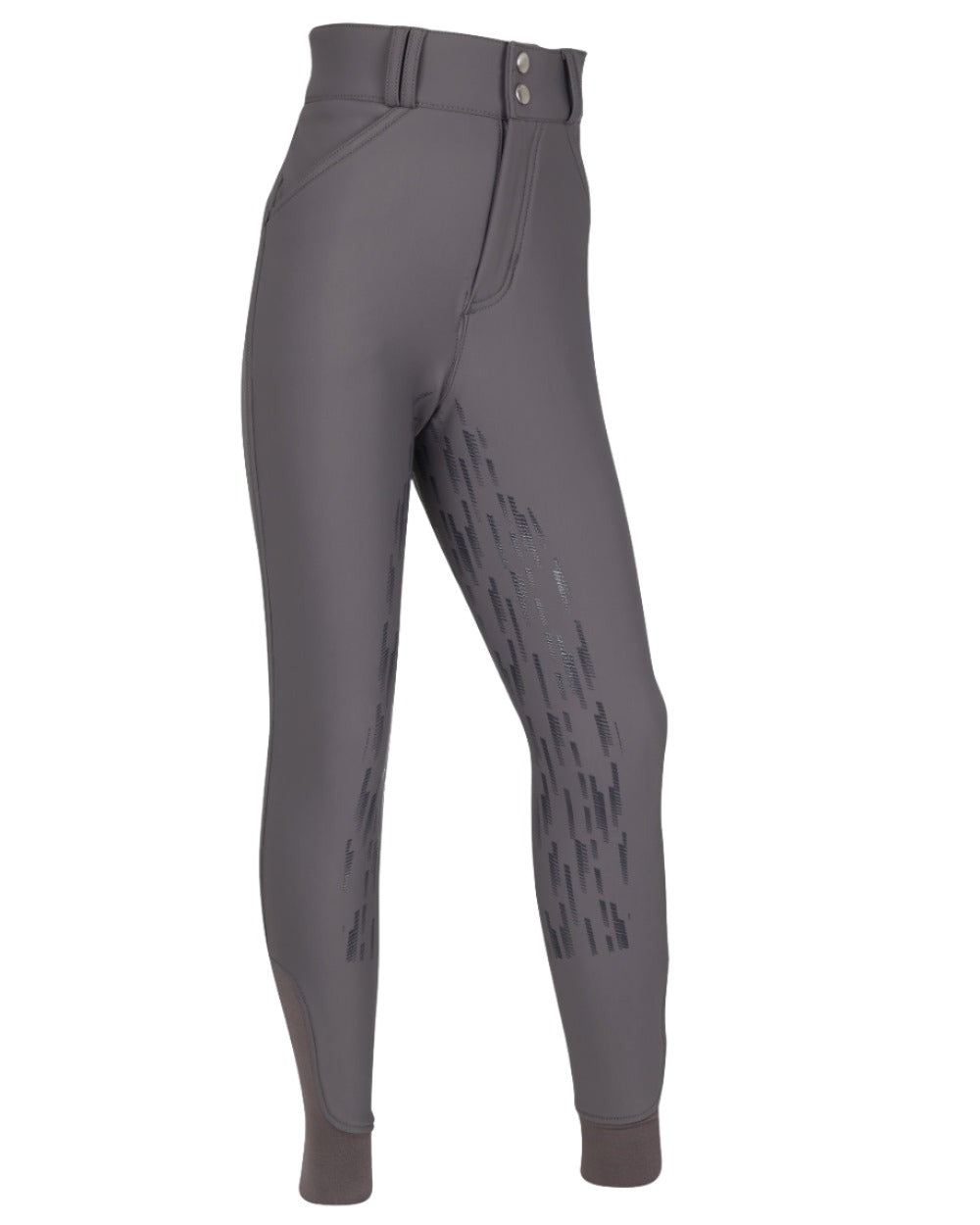 Carbon coloured LeMieux Young Rider Drytex Waterproof Breeches on white background 