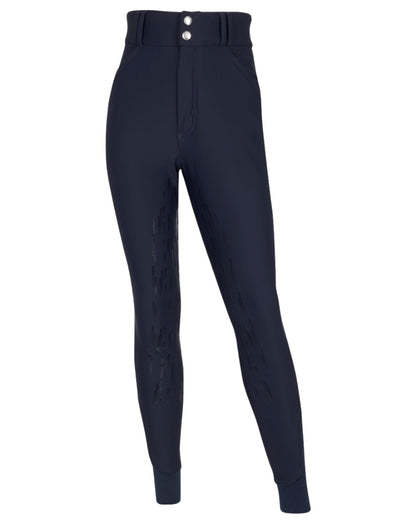 Navy coloured LeMieux Young Rider Drytex Waterproof Breeches on white background 