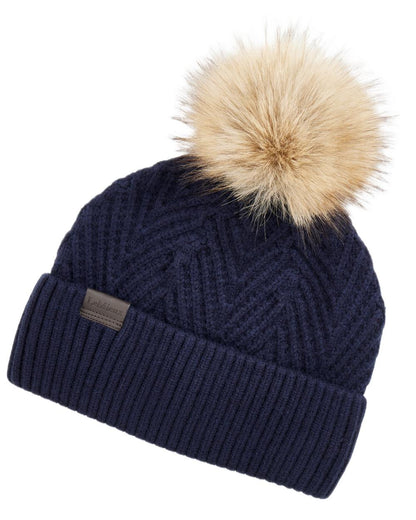 Navy coloured LeMieux Clara Knit Beanie on white background 