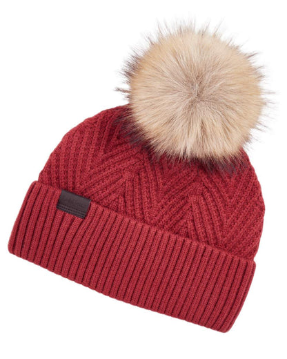Russet coloured LeMieux Clara Knit Beanie on white background 