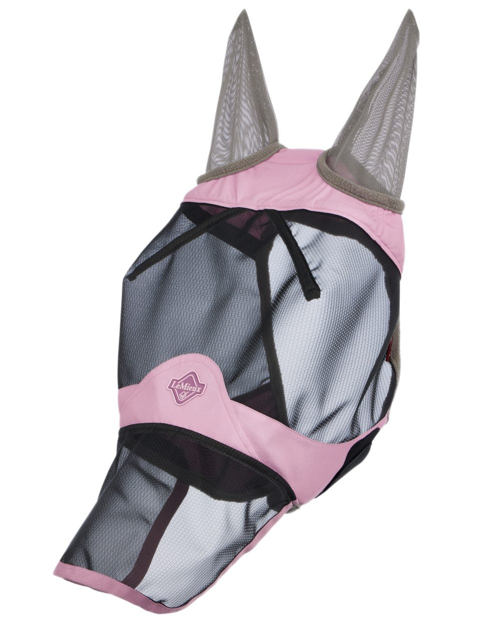 Fondant coloured LeMieux Visor Tek Full Fly Mask on white background 
