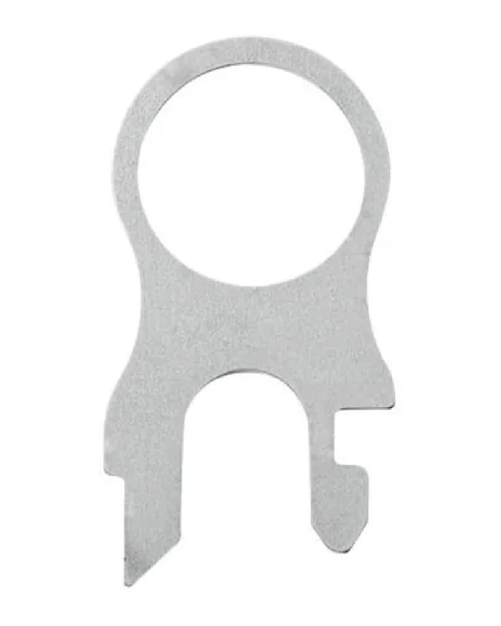 Stainless Steel coloured Leatherman Quick-Release Lanyard Ring on white background 