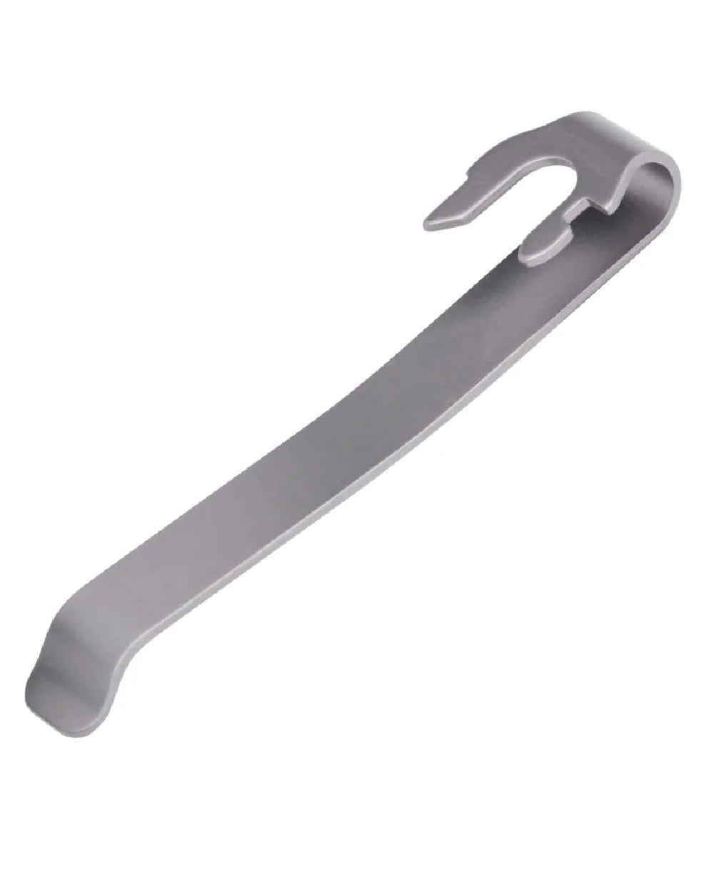 Matte Silver coloured Leatherman Quick-Release Pocket Clip on white background 