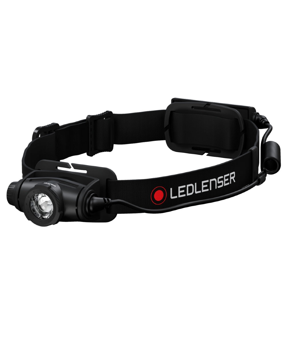 Black Coloured Led Lenser H5R Core Head Torch on white background 