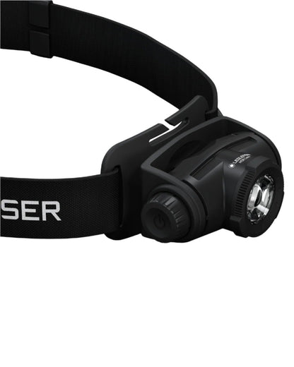 Black Coloured Led Lenser H5R Core Head Torch on white background 