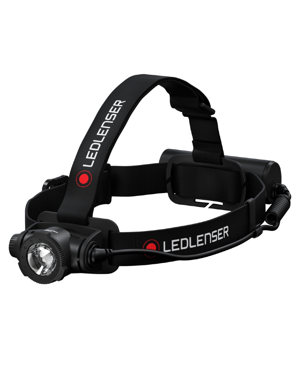 Black Coloured Led Lenser H7R Core Head Torch on white background 