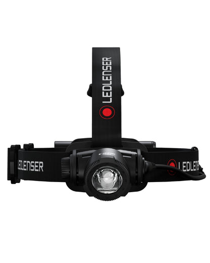 Black Coloured Led Lenser H7R Core Head Torch on white background 