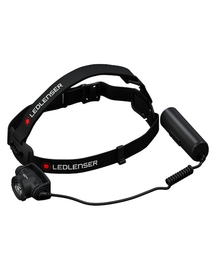 Black Coloured Led Lenser H7R Core Head Torch on white background 