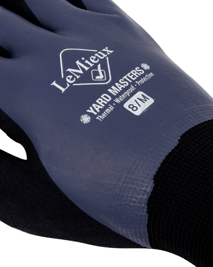 Navy coloured LeMieux Thermal Work Gloves on white background 