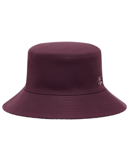 Damson coloured Lighthouse Edie Reversible Rain Hat on white background 