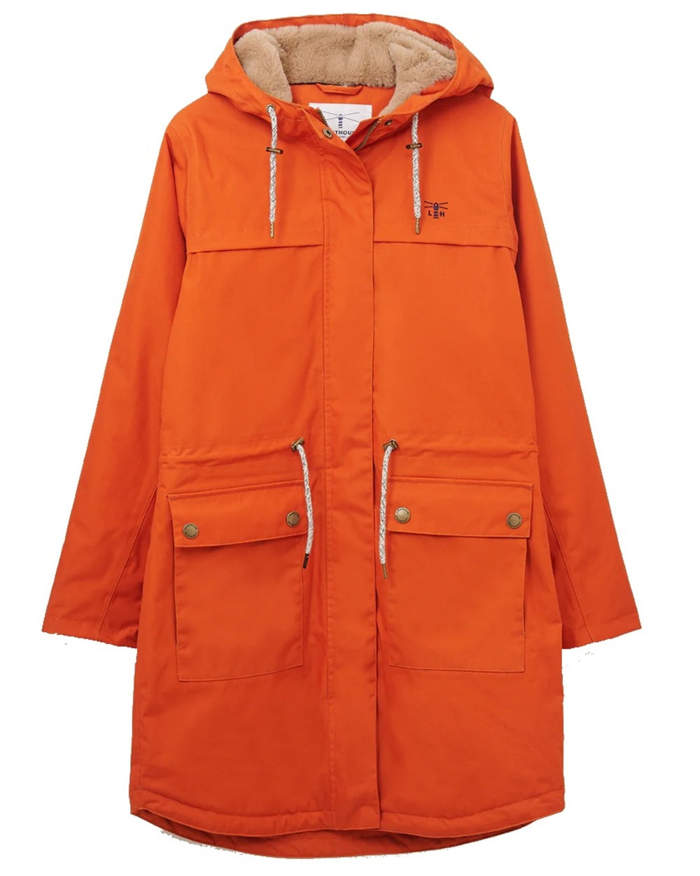 Burnt Orange coloured Lighthouse Isobel Ladies Coat on white background 