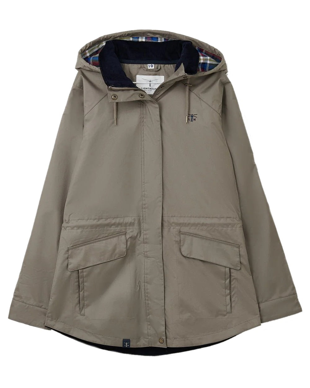 Fawn coloured Lighthouse Kendal Waterproof Coat on white background 
