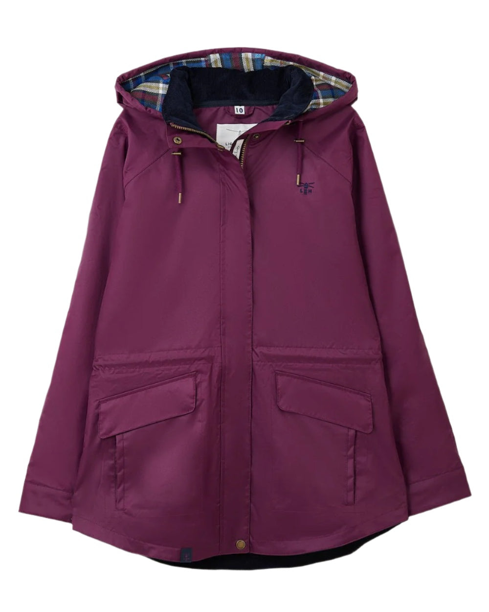 Plum coloured Lighthouse Kendal Waterproof Coat on white background 