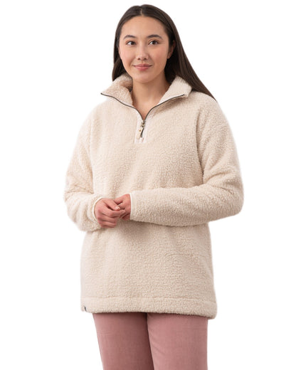 Cream coloured Lighthouse Ladies Bay Sherpa Fleece on white background 