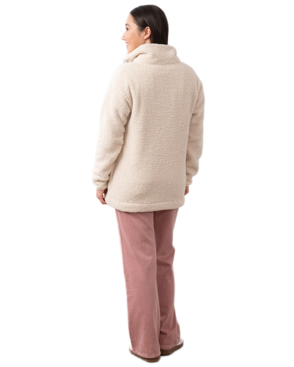 Cream coloured Lighthouse Ladies Bay Sherpa Fleece on white background 