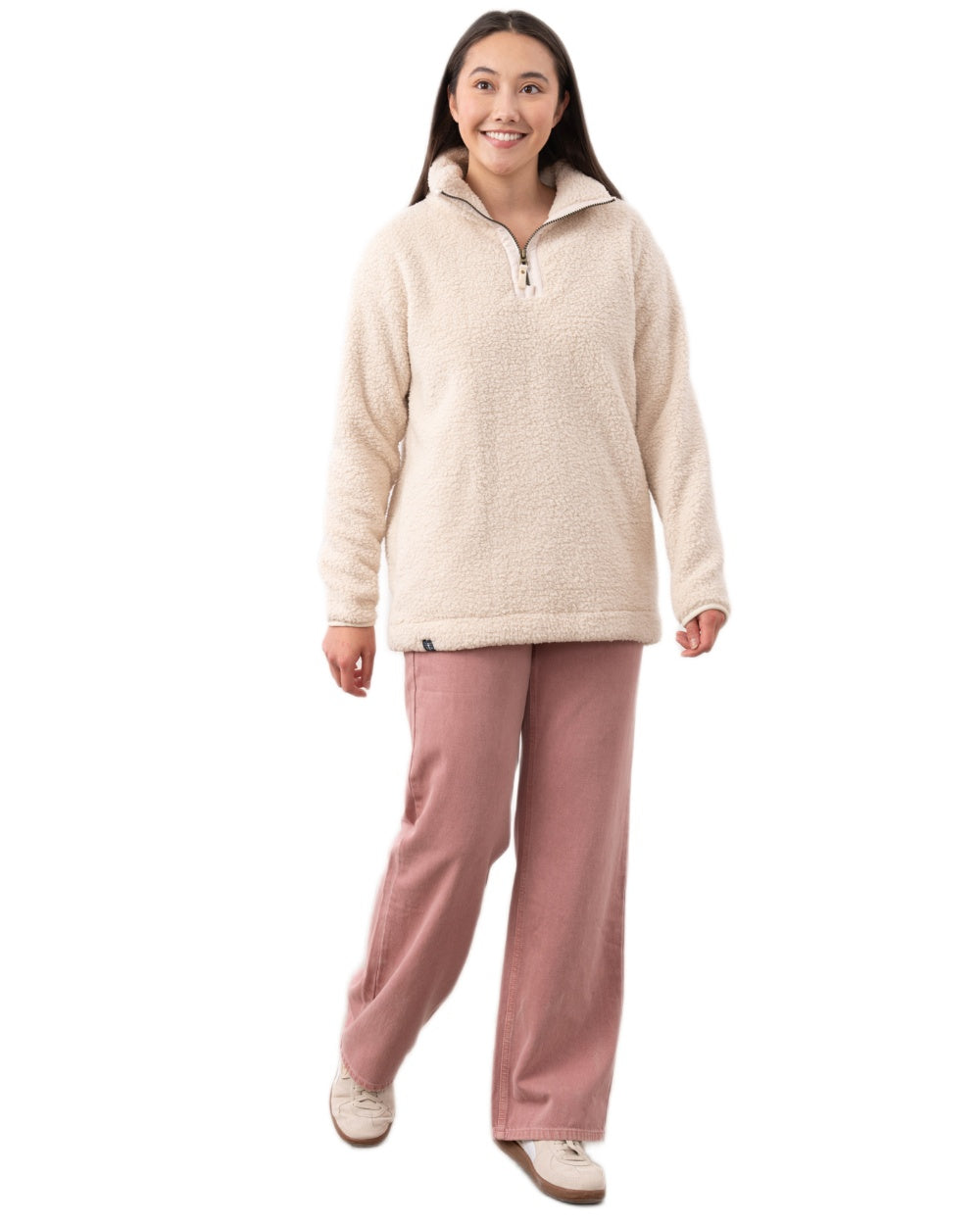 Cream coloured Lighthouse Ladies Bay Sherpa Fleece on white background 