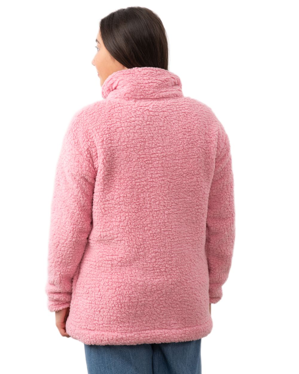 Pink coloured Lighthouse Ladies Bay Sherpa Fleece on white background 