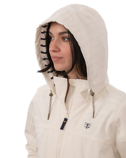 Chalk coloured Lighthouse Ladies Beachcomber II Coat on white background 