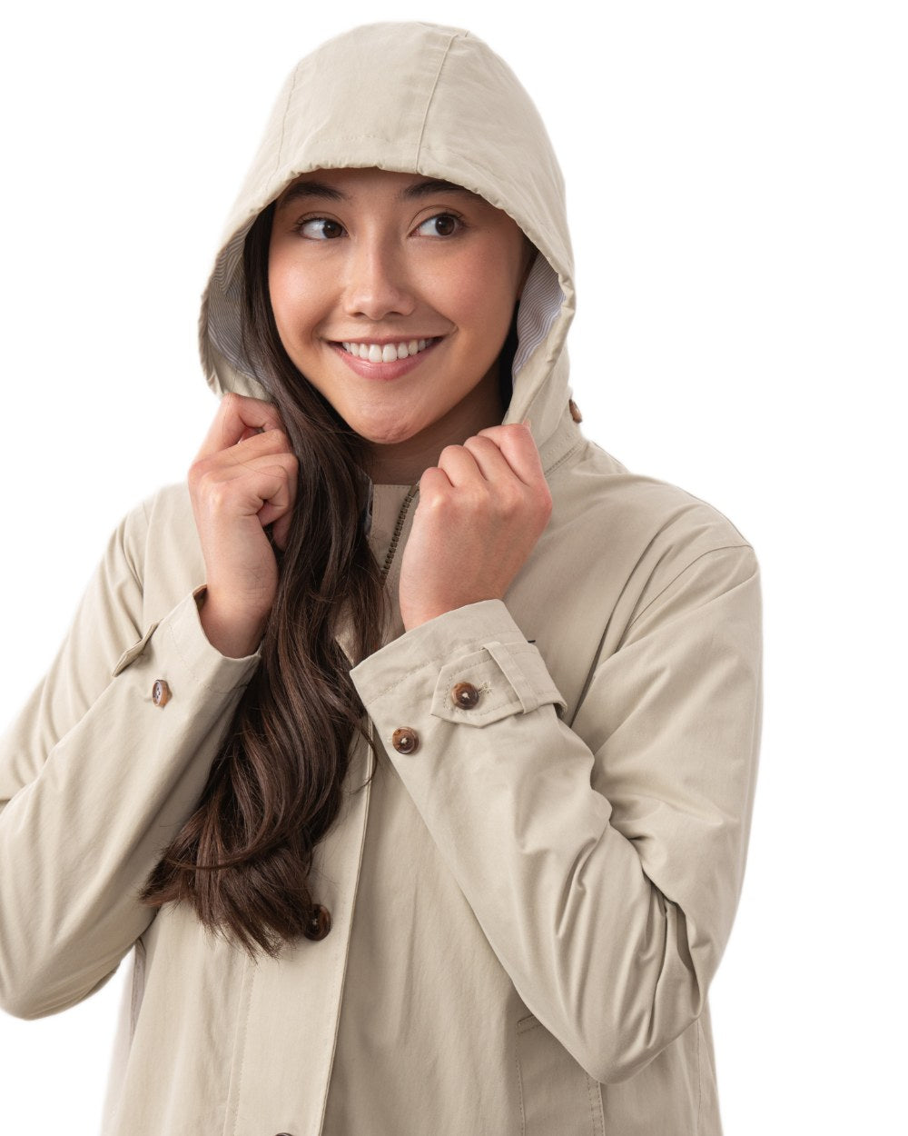 Clay coloured Lighthouse Ladies Blair Coat on white background 
