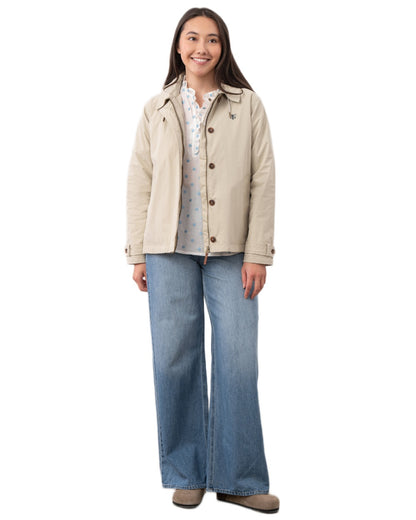 Clay coloured Lighthouse Ladies Blair Coat on white background 