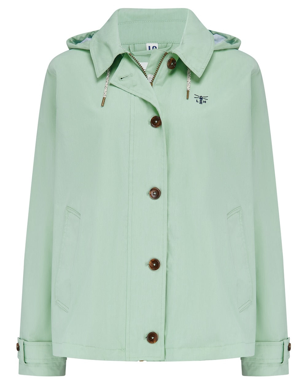 Mint coloured Lighthouse Ladies Blair Coat on white background 