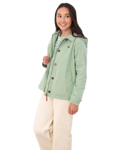 Mint coloured Lighthouse Ladies Blair Coat on white background 