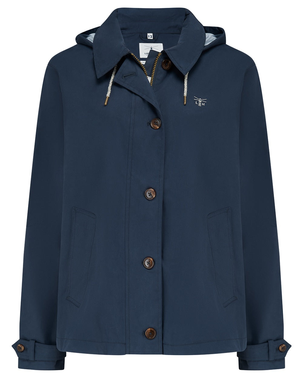 Navy coloured Lighthouse Ladies Blair Coat on white background 