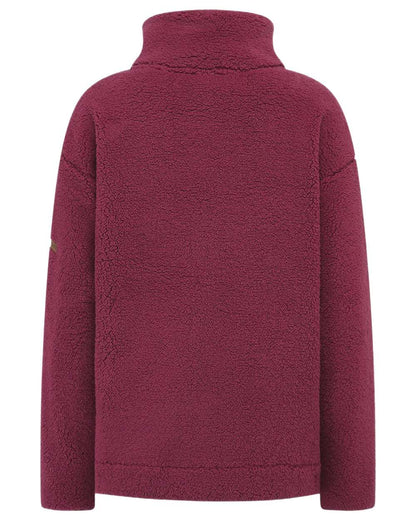 Berry coloured Lighthouse Ladies Coast Half Zip Fleece Sweater on white background 