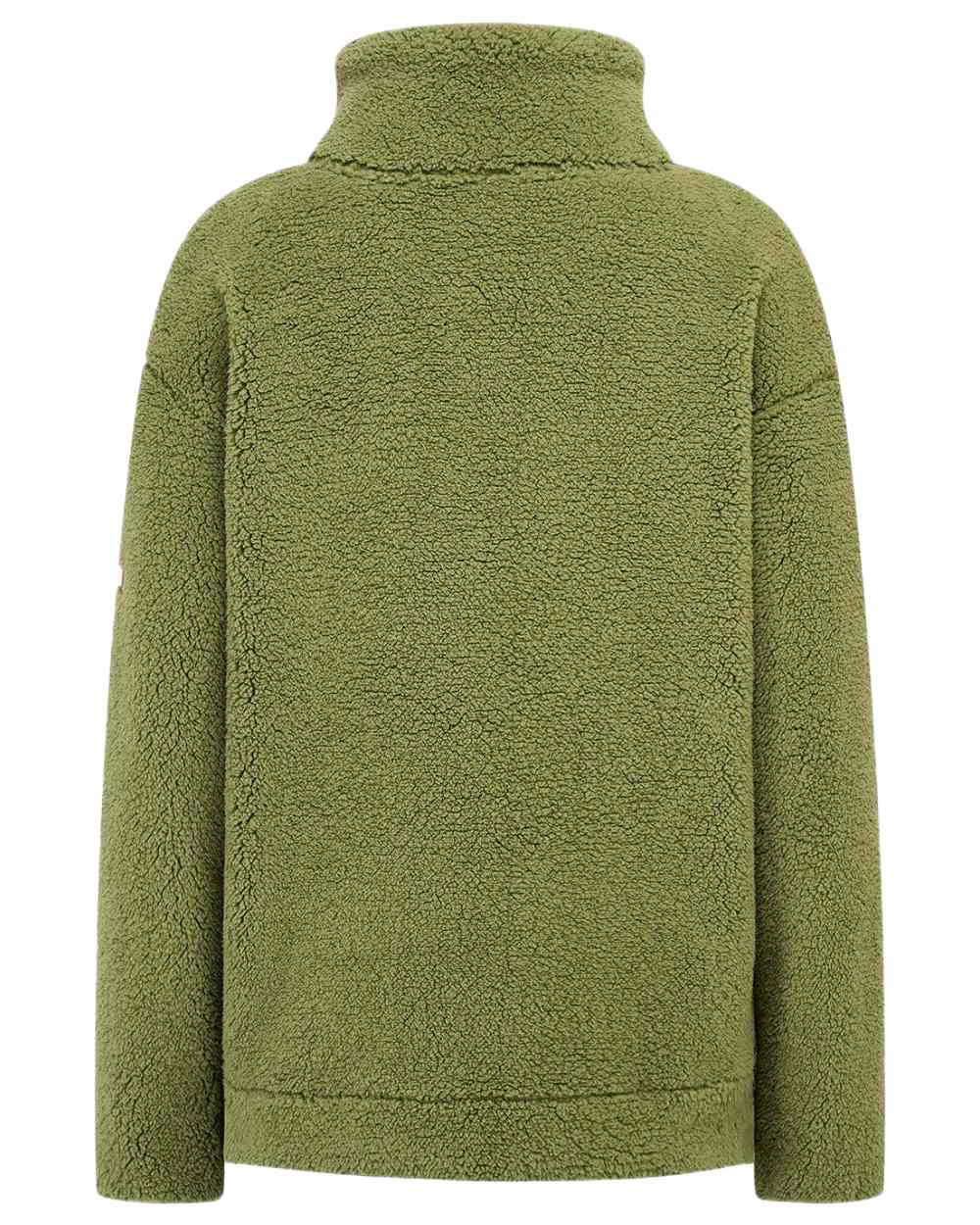 Moss coloured Lighthouse Ladies Coast Half Zip Fleece Sweater on white background 
