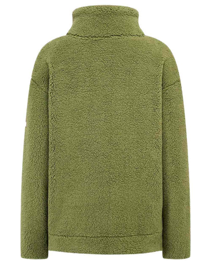 Moss coloured Lighthouse Ladies Coast Half Zip Fleece Sweater on white background 