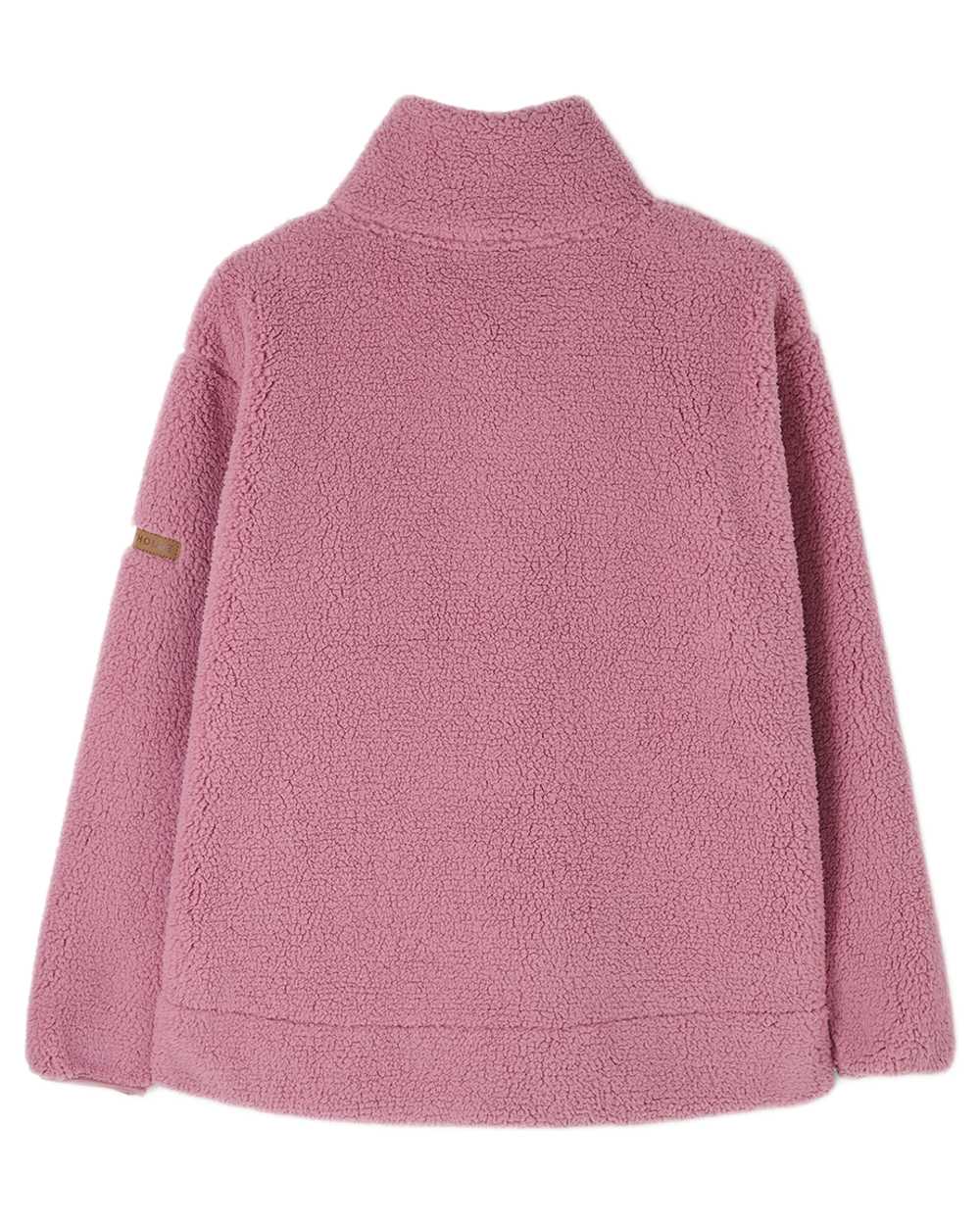 Wild Rose coloured Lighthouse Ladies Coast Half Zip Fleece Sweater on white background 