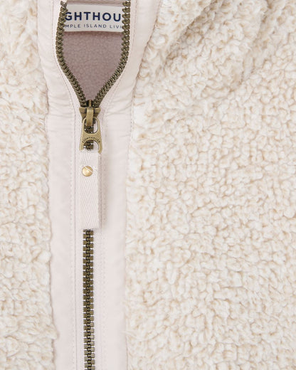 Irish Cream coloured Lighthouse Ladies Cobh Full Zip Fleece Jacket on white background 