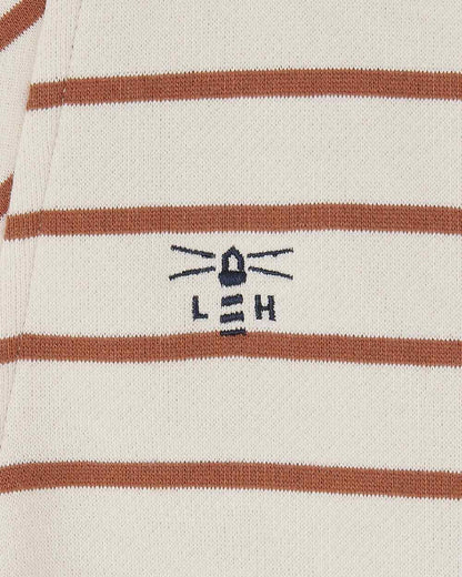 Rust Stripe coloured Lighthouse Ladies Coral Jersey on white background 