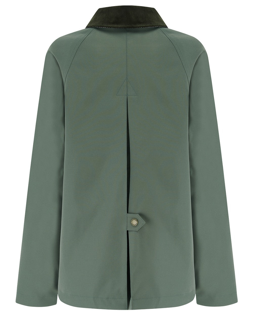 Olivine coloured Lighthouse Ladies Devon Raincoat on white background 