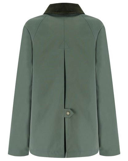 Olivine coloured Lighthouse Ladies Devon Raincoat on white background 